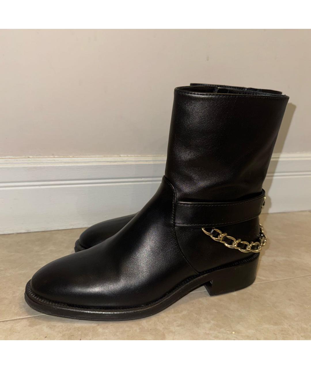 CHANEL Черные кожаные полусапоги, фото 5