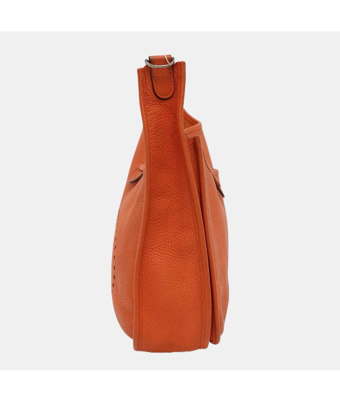 HERMES Оранжевая кожаная сумка через плечо, фото 2