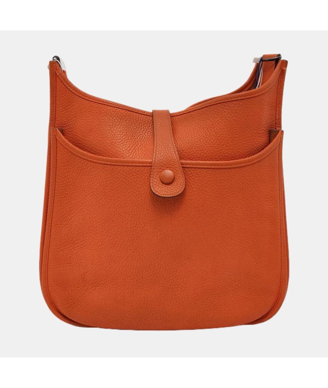 HERMES Оранжевая кожаная сумка через плечо, фото 4