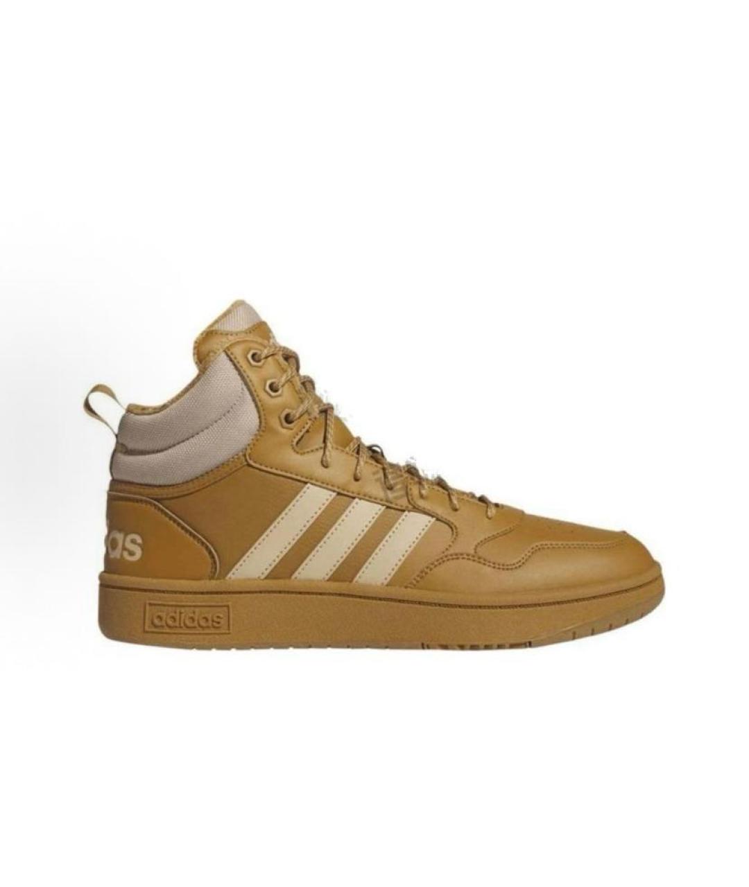 ADIDAS Горчичные кожаные высокие кроссовки / кеды, фото 6