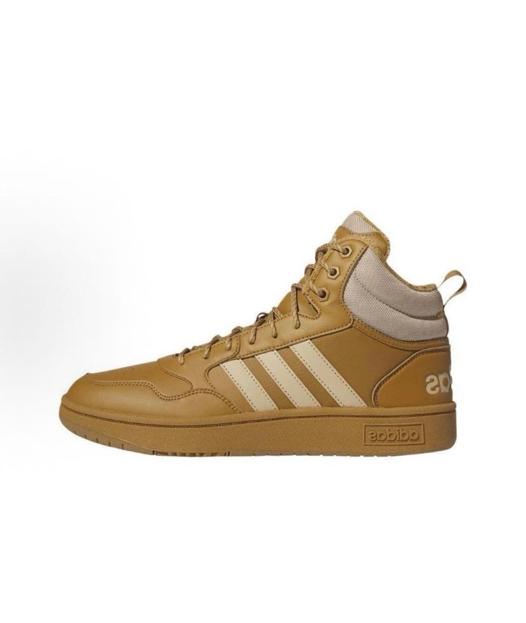 ADIDAS Горчичные кожаные высокие кроссовки / кеды, фото 3