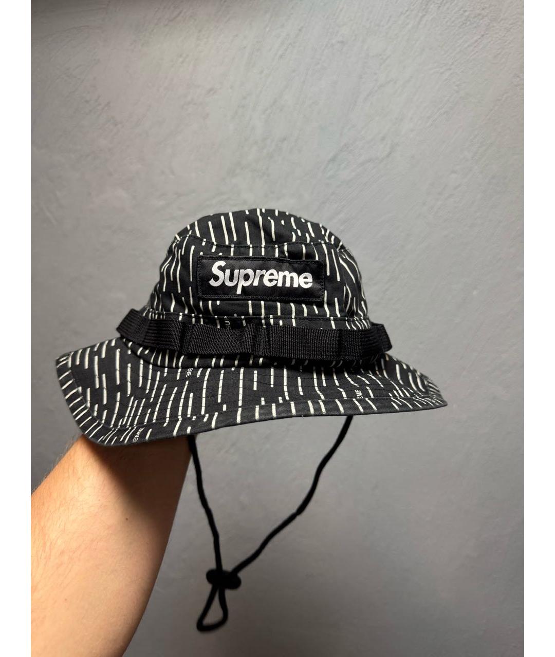 SUPREME Черная хлопковая шляпа, фото 2