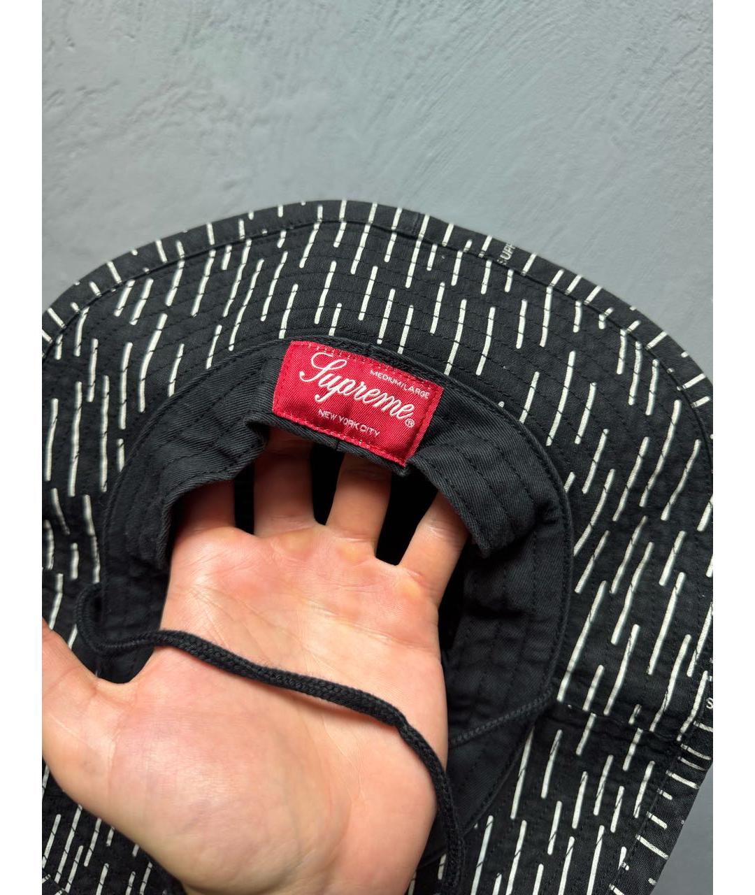 SUPREME Черная хлопковая шляпа, фото 3
