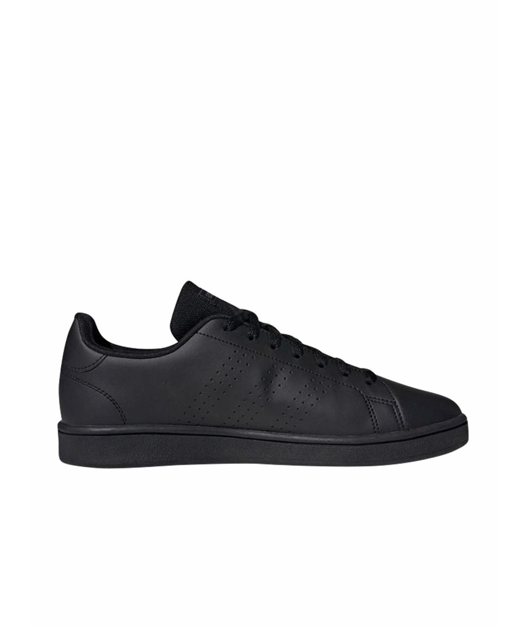 ADIDAS Черные кожаные низкие кроссовки / кеды, фото 1
