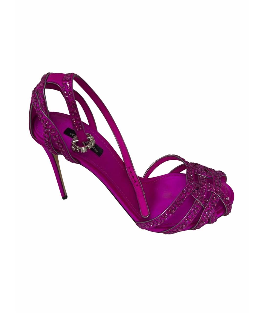 DOLCE&GABBANA Фуксия текстильные босоножки, фото 1
