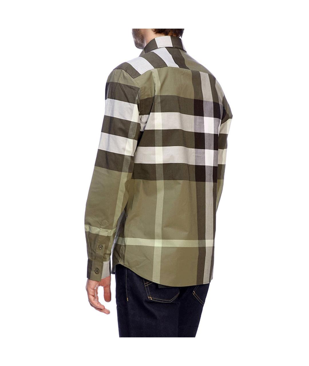 BURBERRY Зеленая хлопковая кэжуал рубашка, фото 3