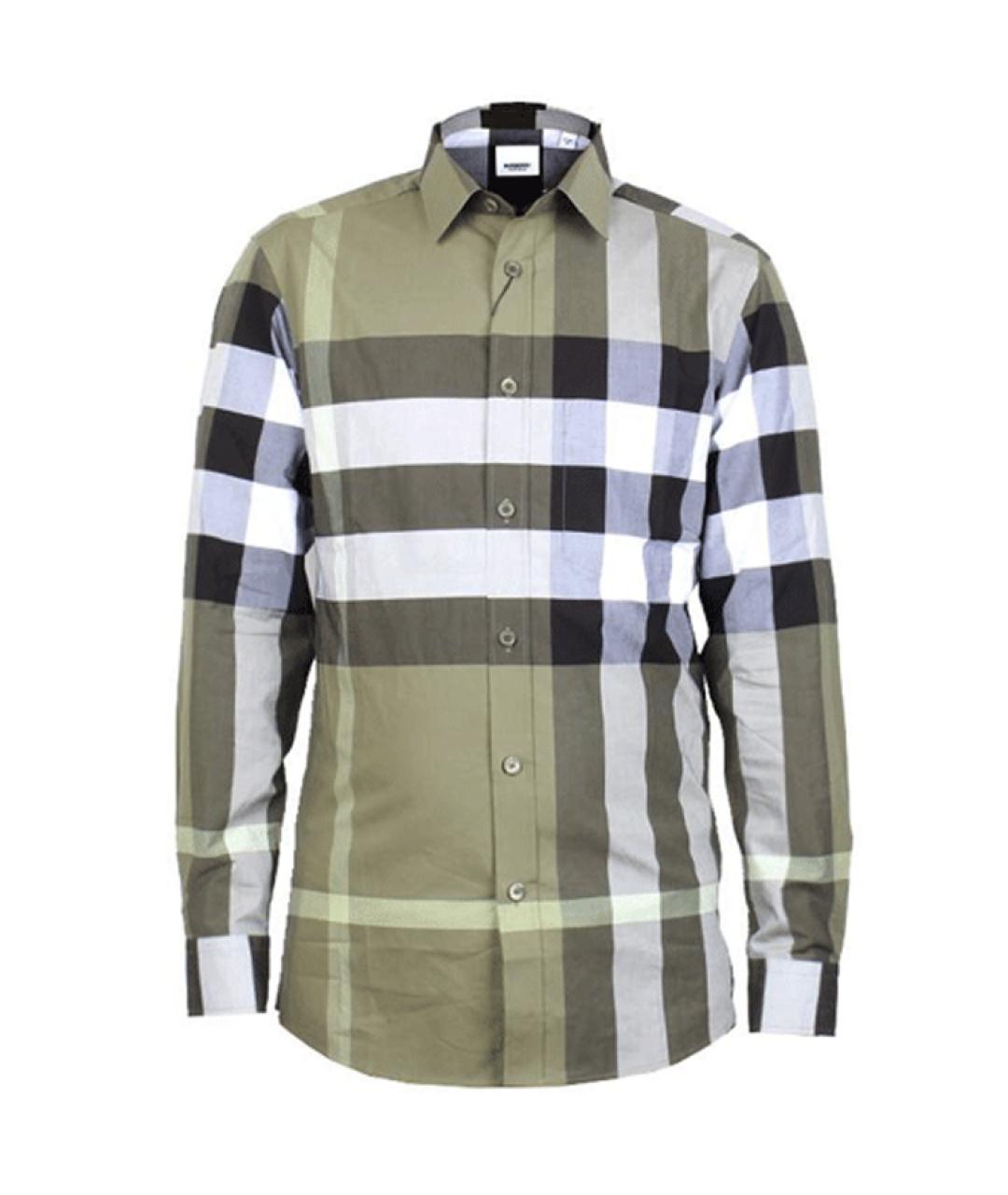 BURBERRY Зеленая хлопковая кэжуал рубашка, фото 1