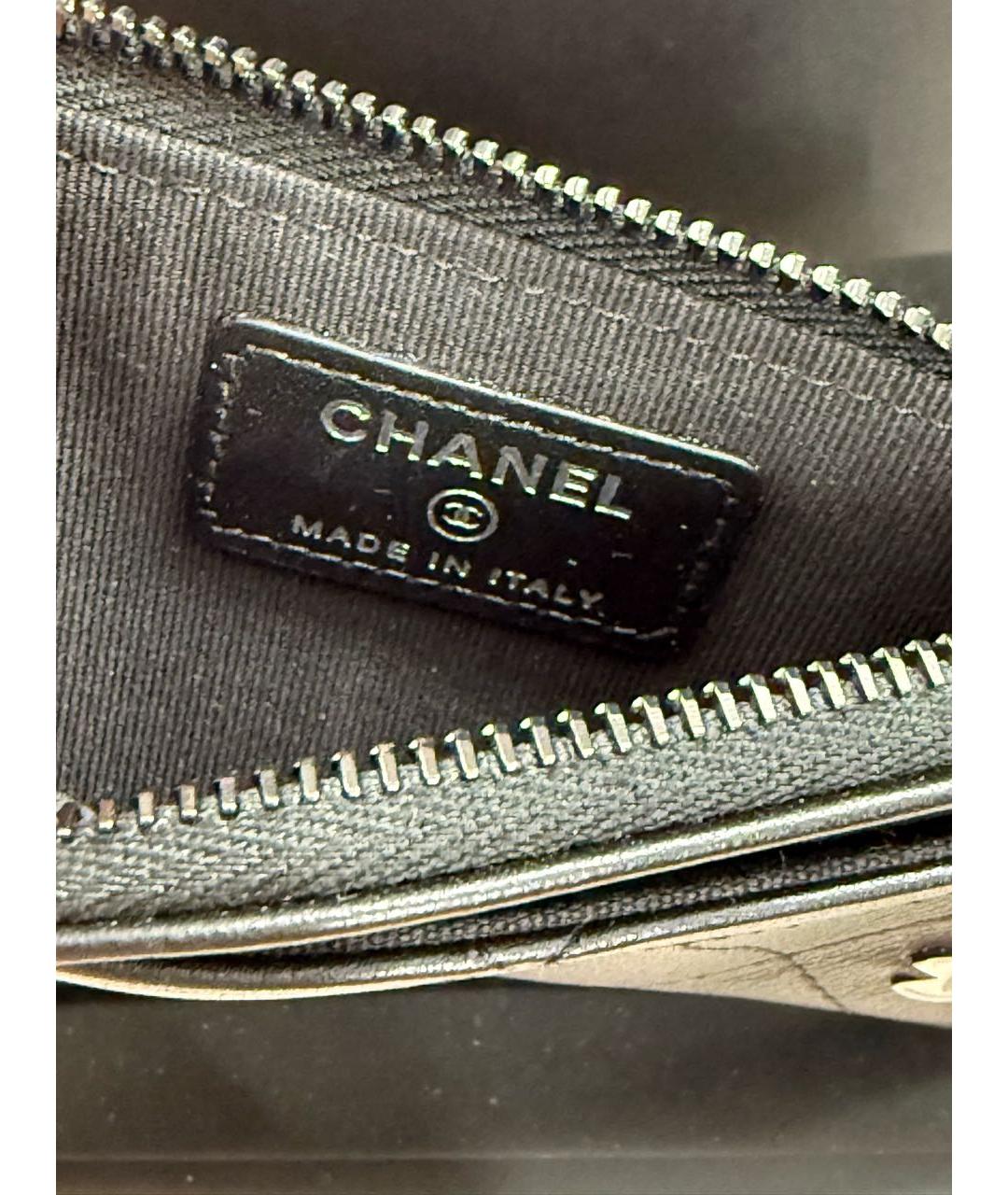 CHANEL Черный кожаный кошелек, фото 6