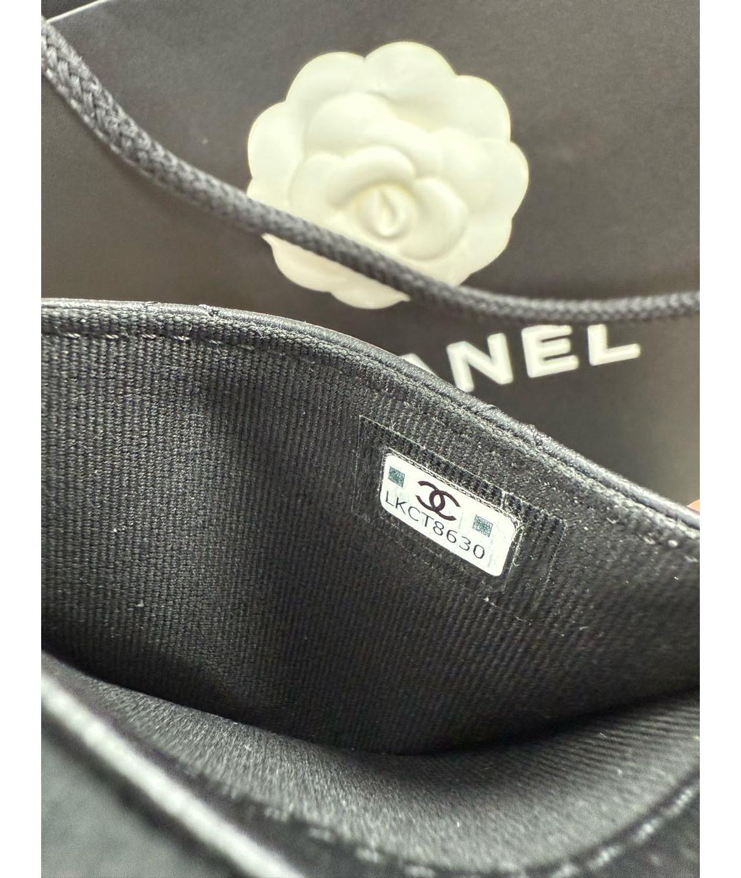 CHANEL Черный кожаный кошелек, фото 5