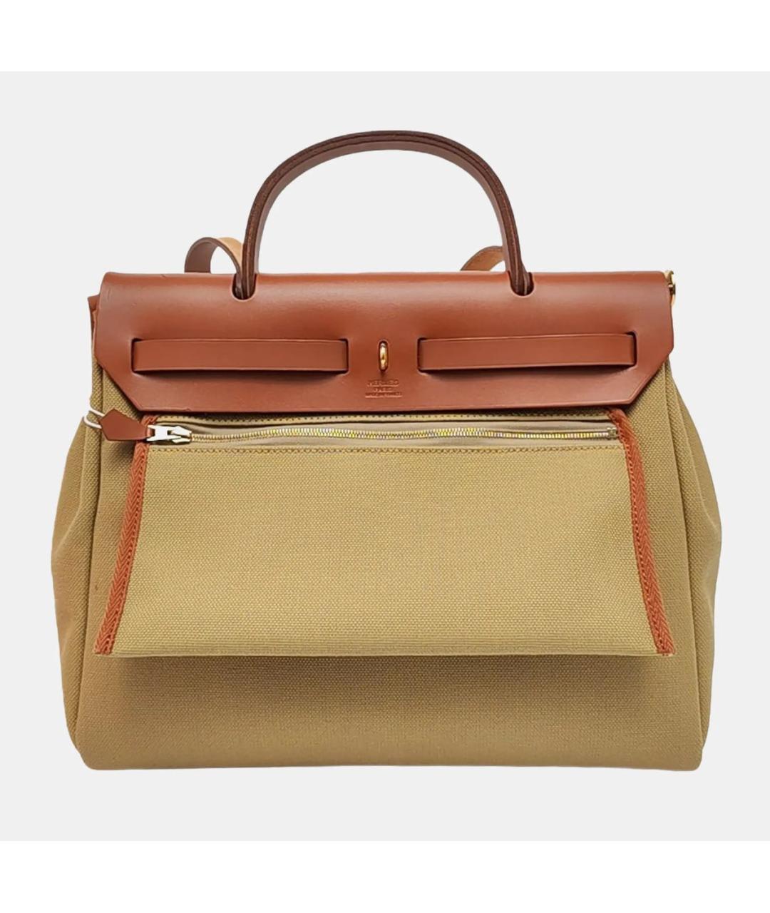 HERMES Коричневая кожаная сумка тоут, фото 4