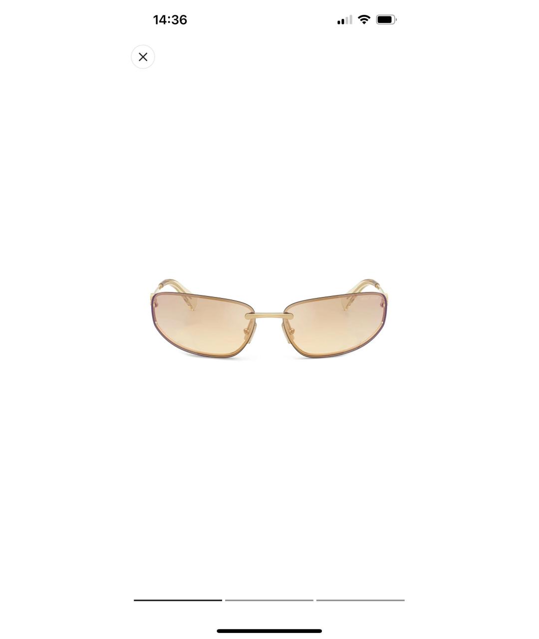 MIU MIU Желтые металлические солнцезащитные очки, фото 3