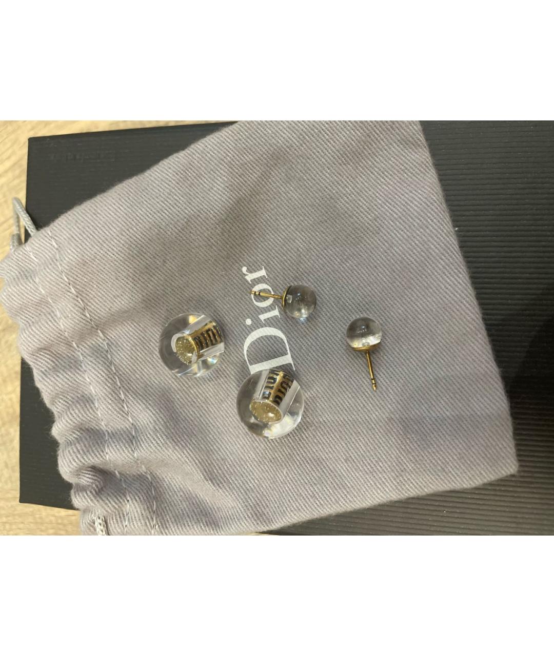 CHRISTIAN DIOR Белые пластиковые серьги, фото 3
