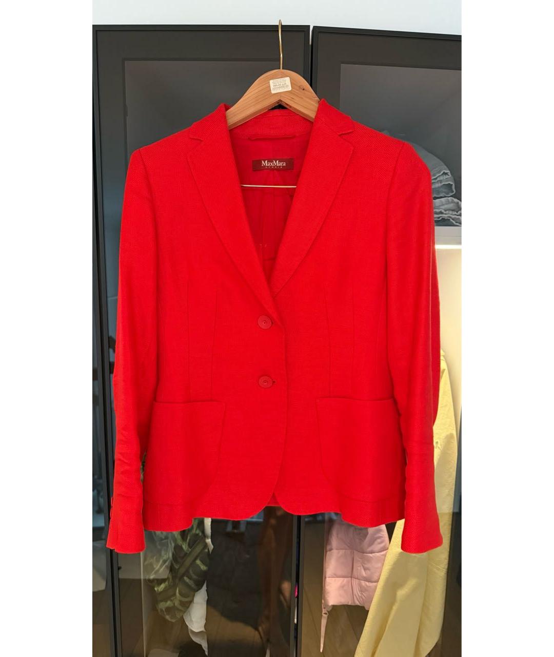 MAX MARA STUDIO Красный льняной костюм с брюками, фото 8
