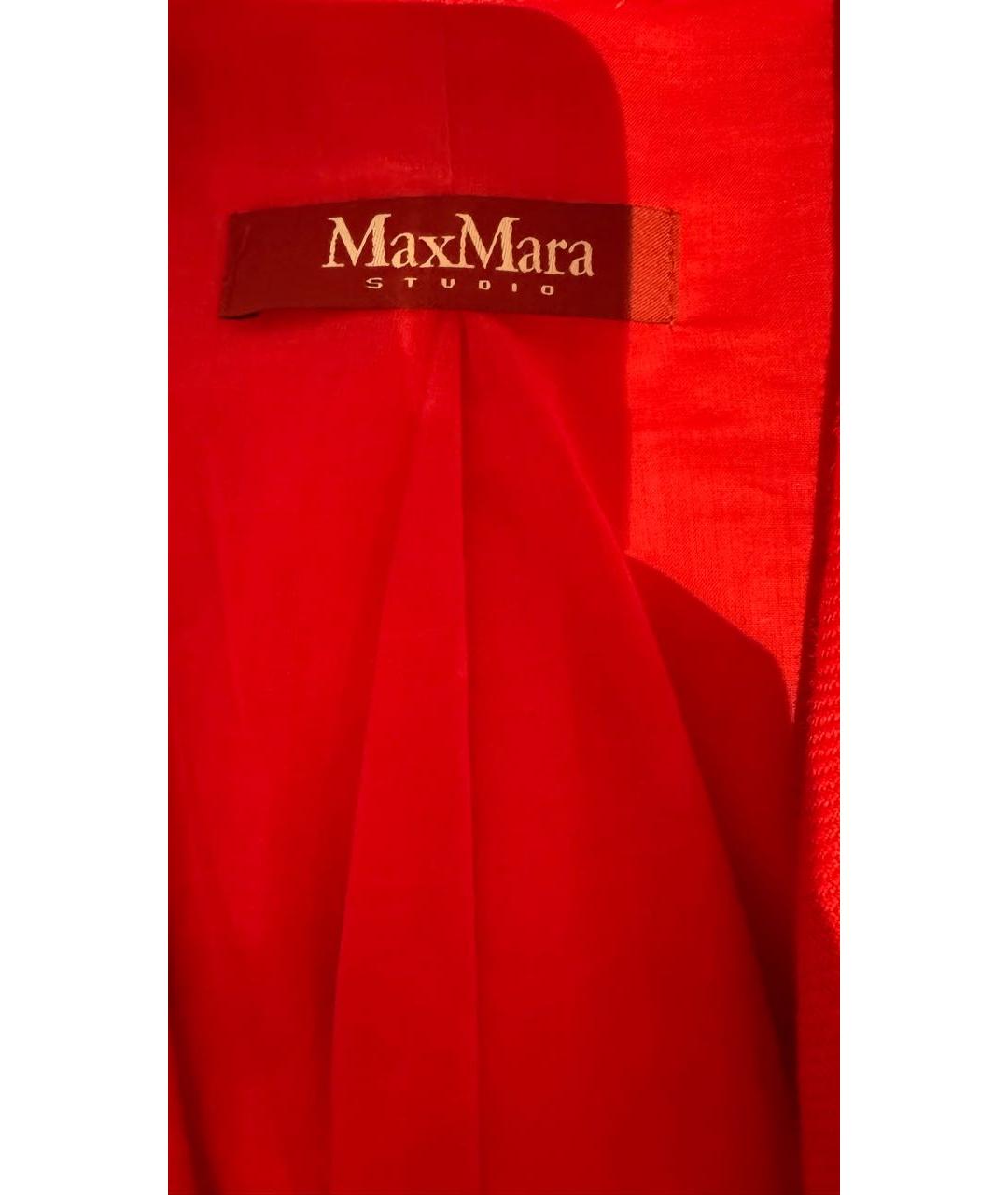 MAX MARA STUDIO Красный льняной костюм с брюками, фото 5