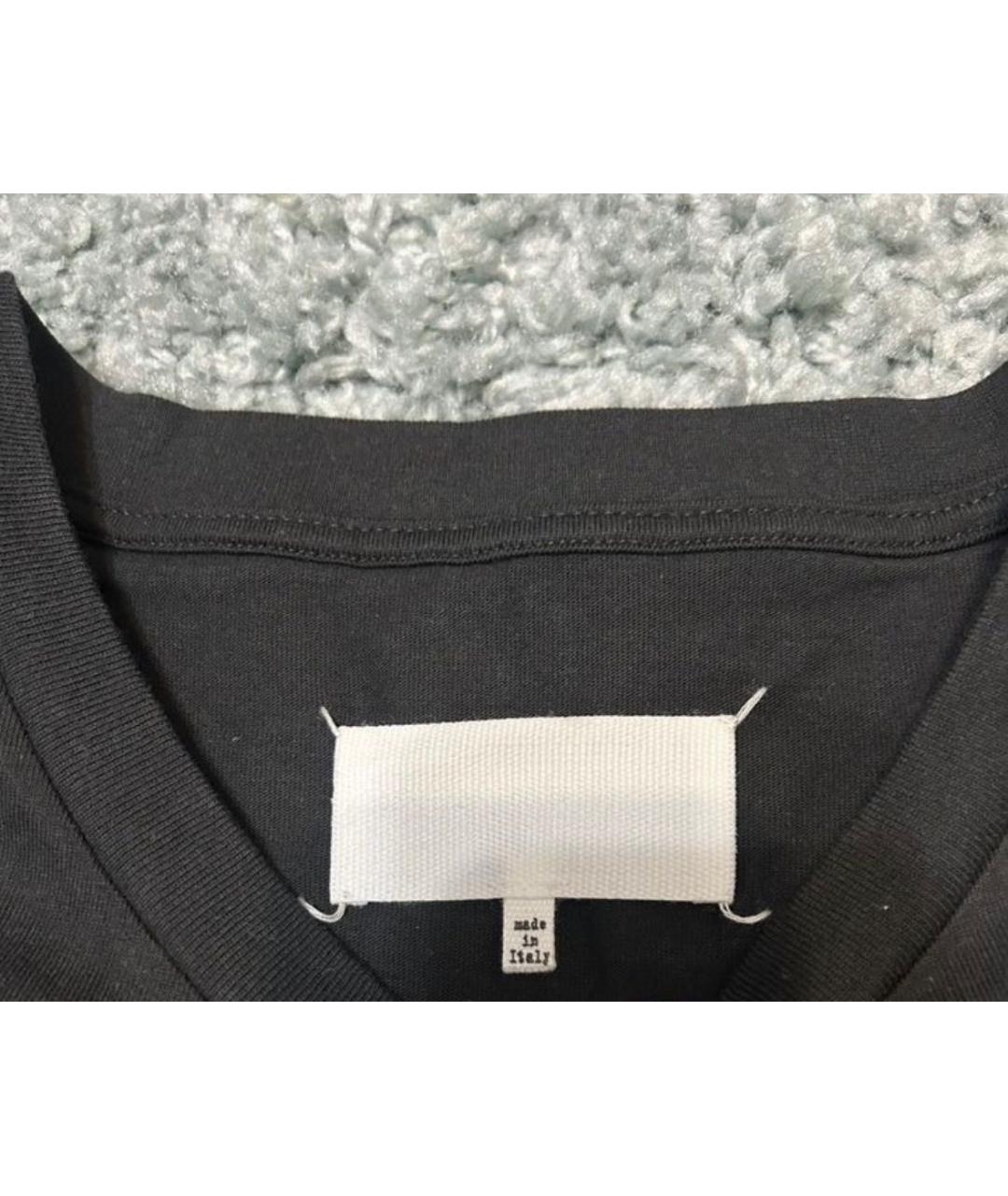 MAISON MARGIELA Черная хлопковая футболка, фото 4