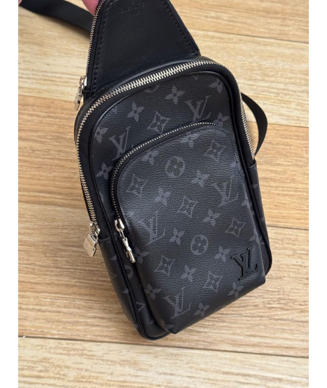 LOUIS VUITTON Черный кожаный рюкзак, фото 7