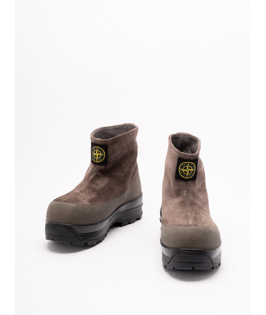 STONE ISLAND Коричневые замшевые высокие ботинки, фото 2