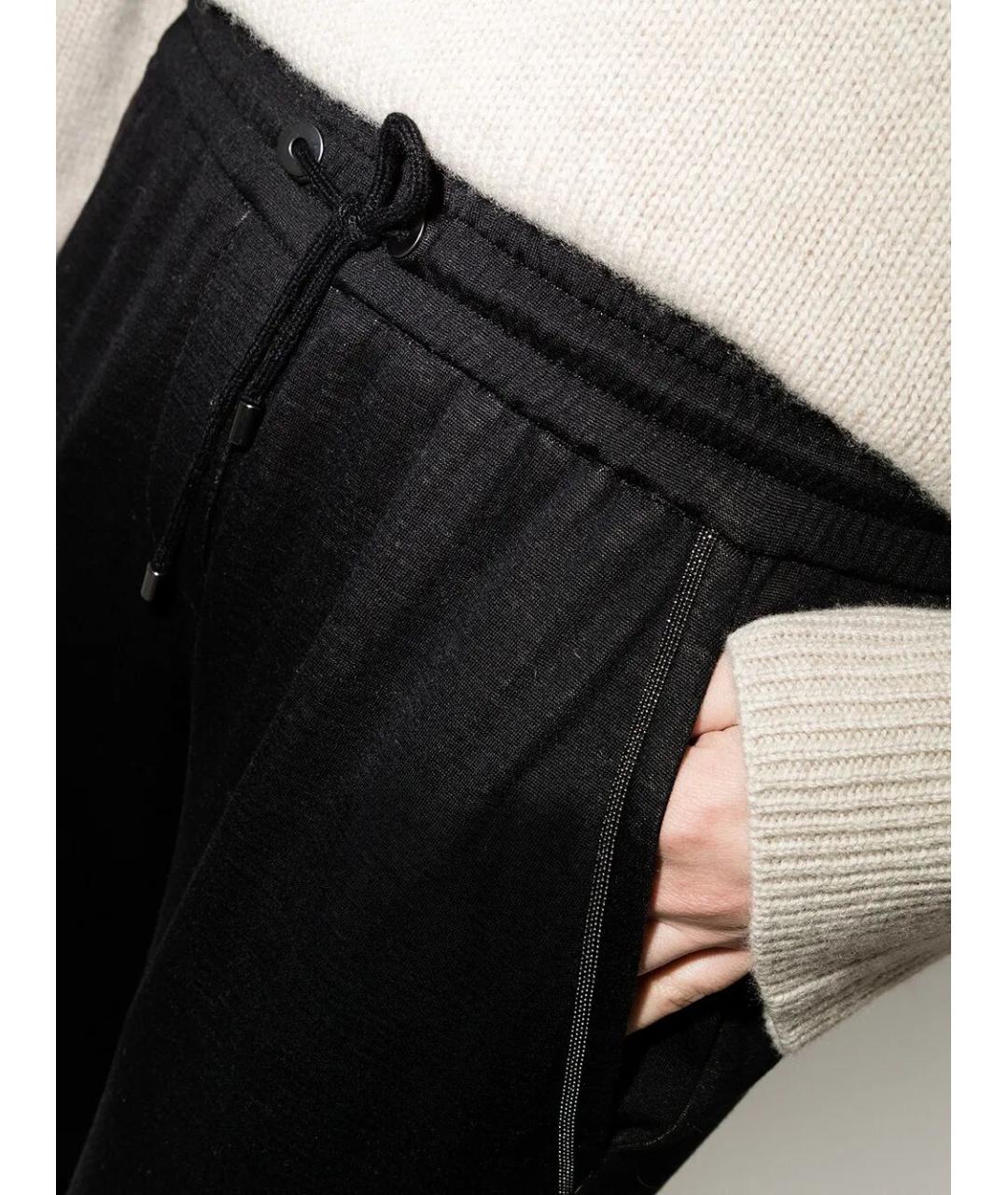 BRUNELLO CUCINELLI Черные хлопковые брюки узкие, фото 3