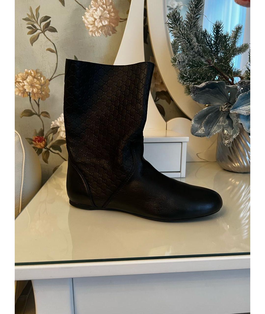 GUCCI Черные кожаные полусапоги, фото 7