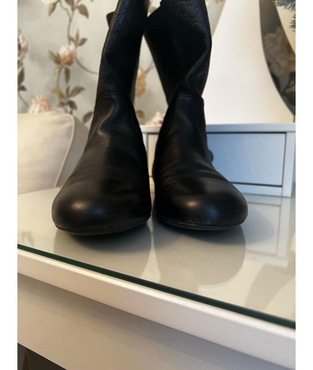 GUCCI Черные кожаные полусапоги, фото 3