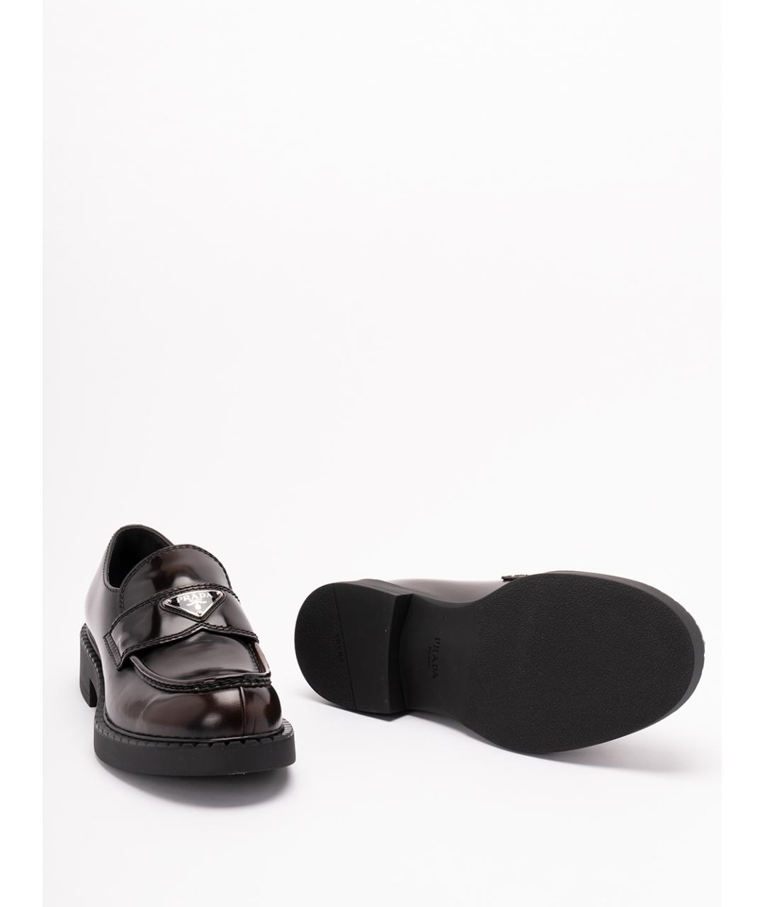PRADA Черные кожаные лоферы, фото 4