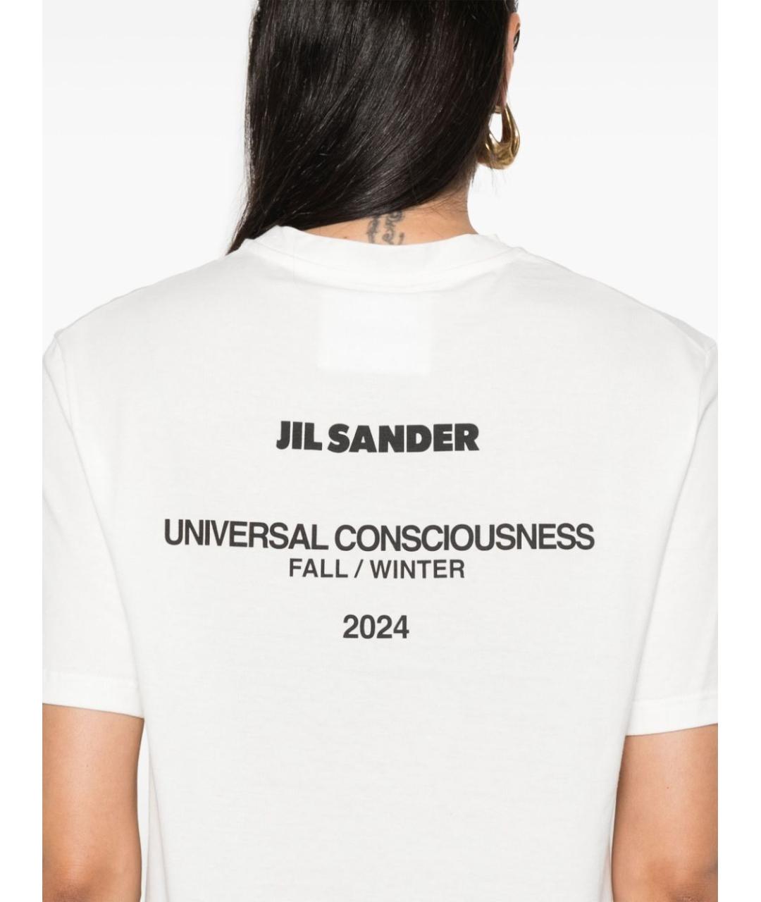 JIL SANDER Белая хлопковая футболка, фото 3