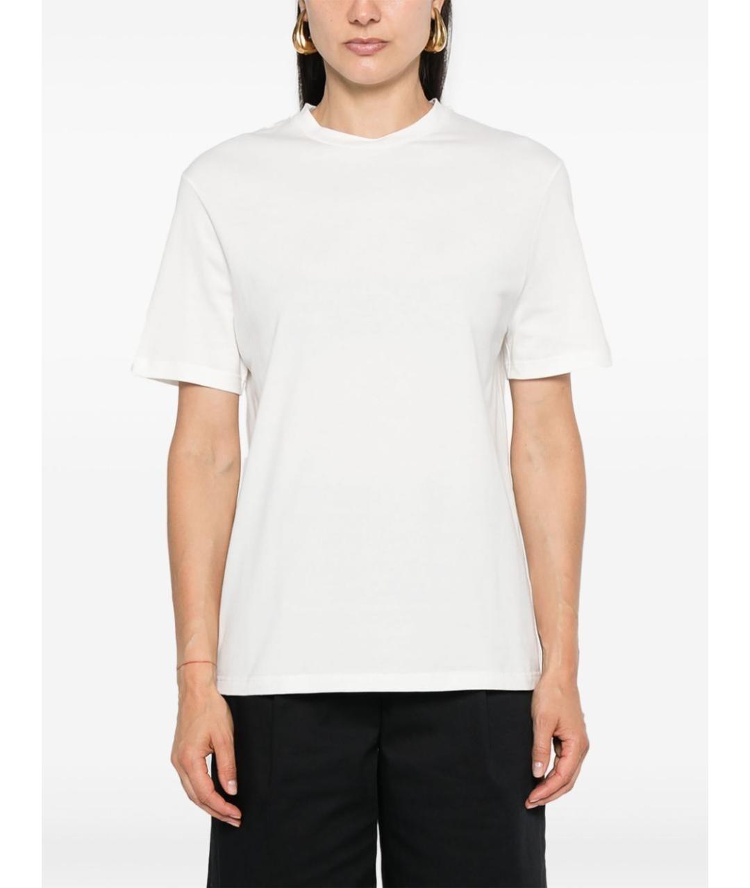 JIL SANDER Белая хлопковая футболка, фото 4