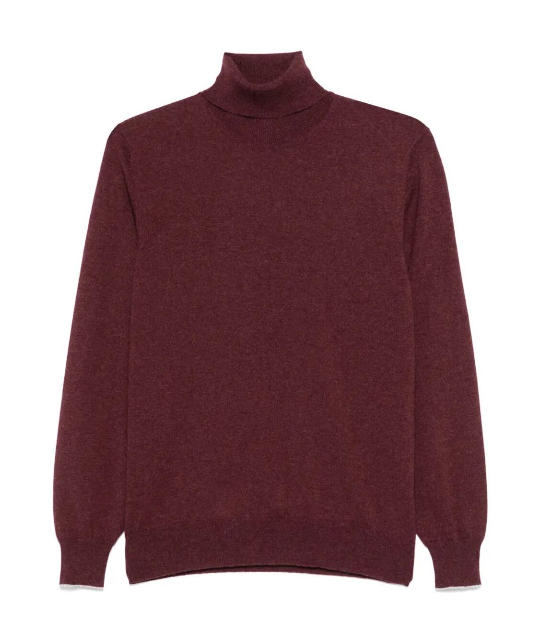 BRUNELLO CUCINELLI Бордовый кашемировый джемпер / свитер, фото 1