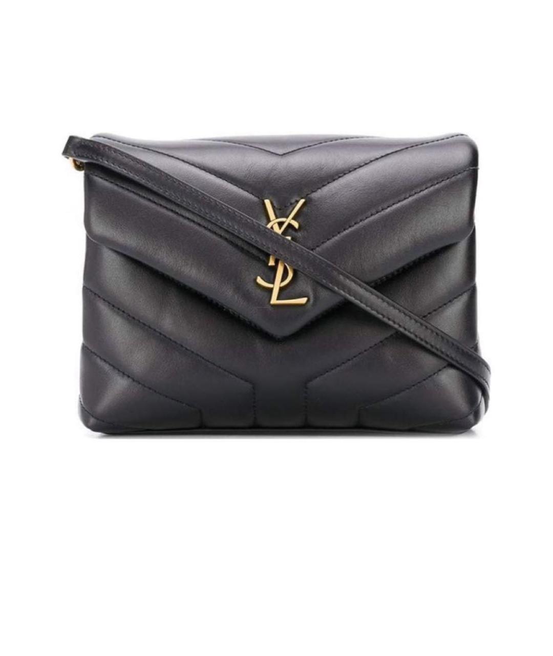 SAINT LAURENT Черная кожаная сумка через плечо, фото 2