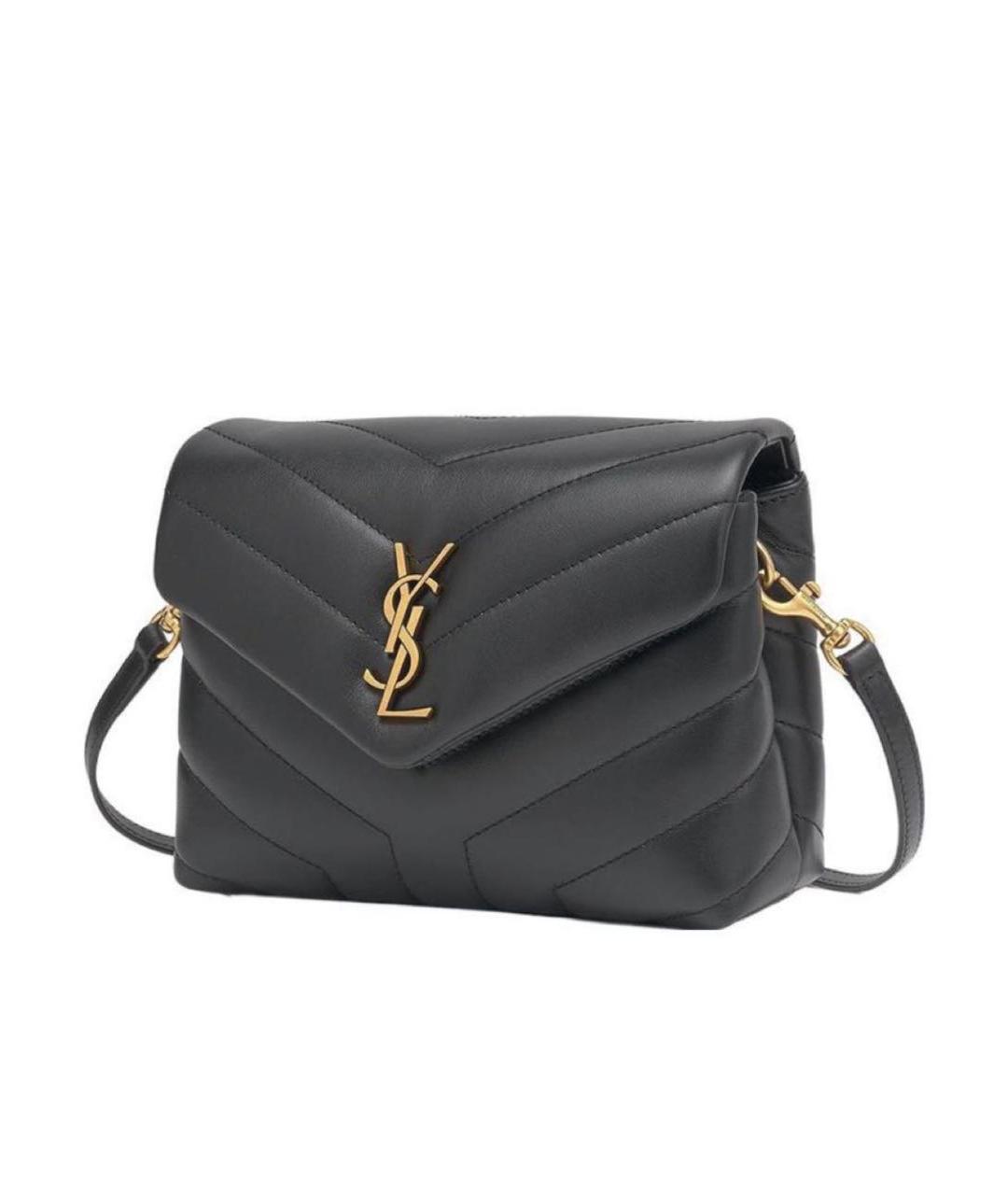 SAINT LAURENT Черная кожаная сумка через плечо, фото 3