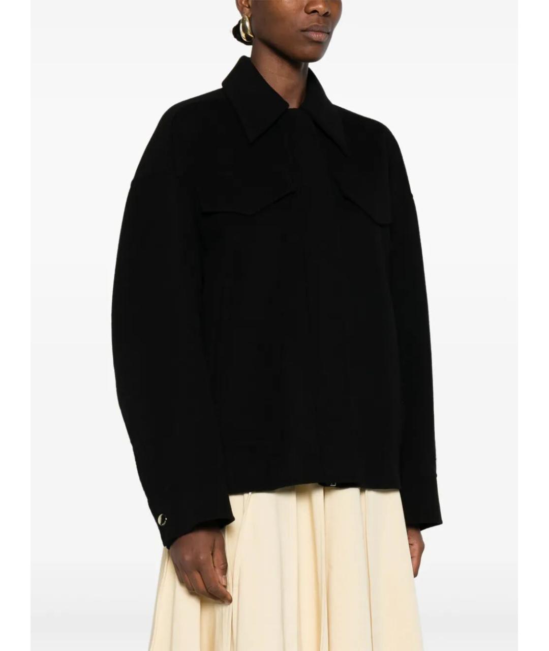 SPORTMAX Черное шерстяное пальто, фото 2