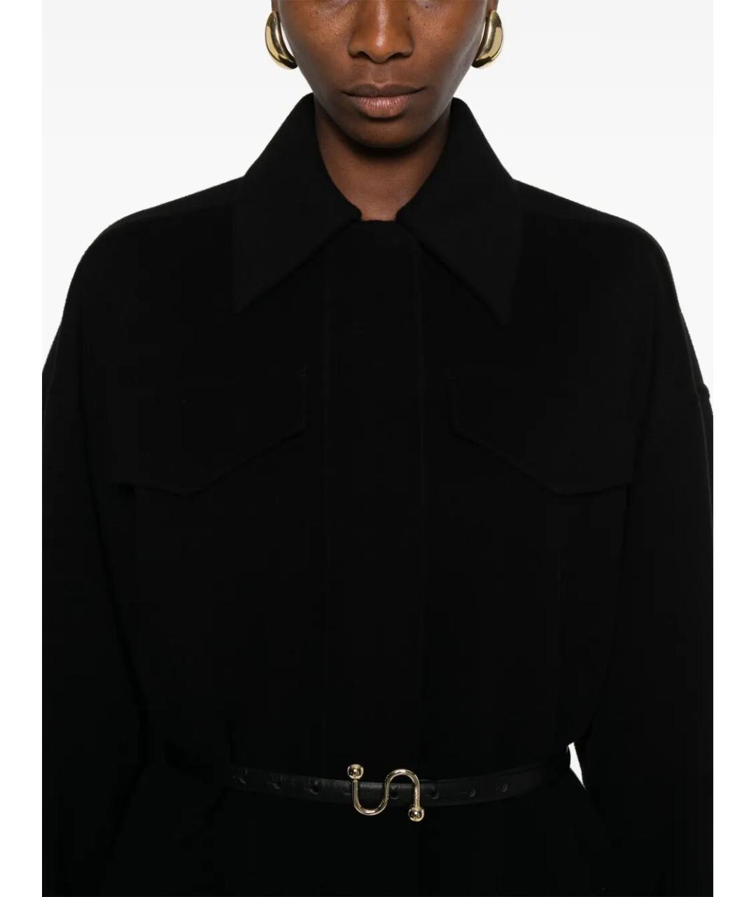 SPORTMAX Черное шерстяное пальто, фото 5