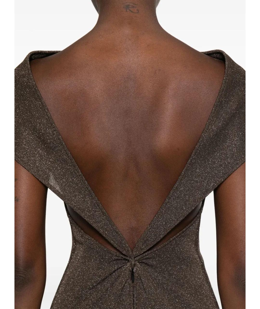 MAX MARA Хаки вискозное платье, фото 4