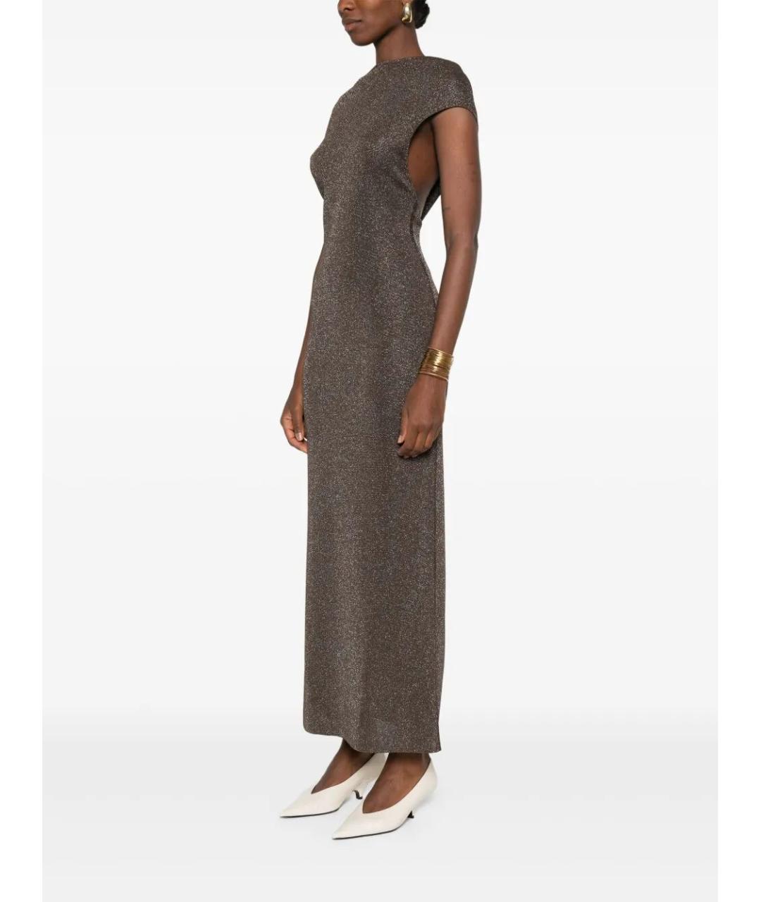 MAX MARA Хаки вискозное платье, фото 3