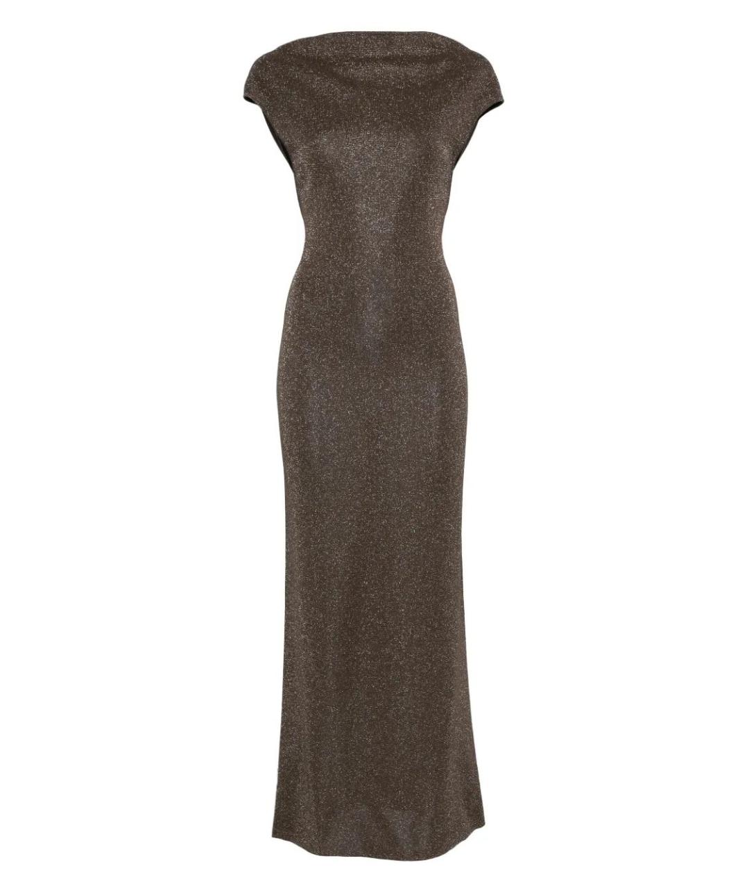 MAX MARA Хаки вискозное платье, фото 1