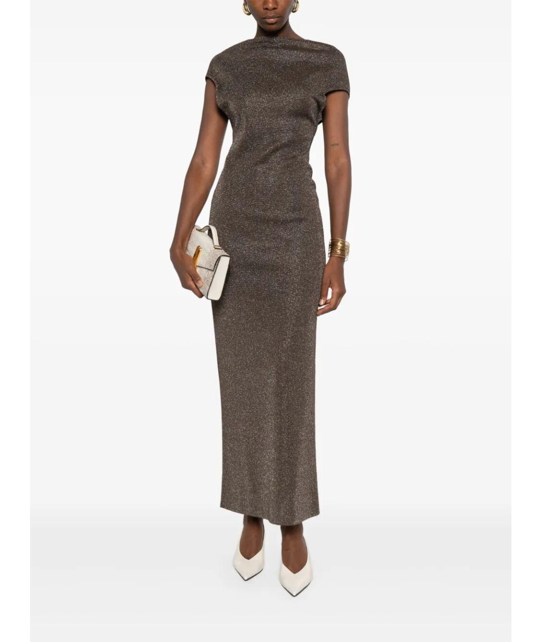MAX MARA Хаки вискозное платье, фото 2