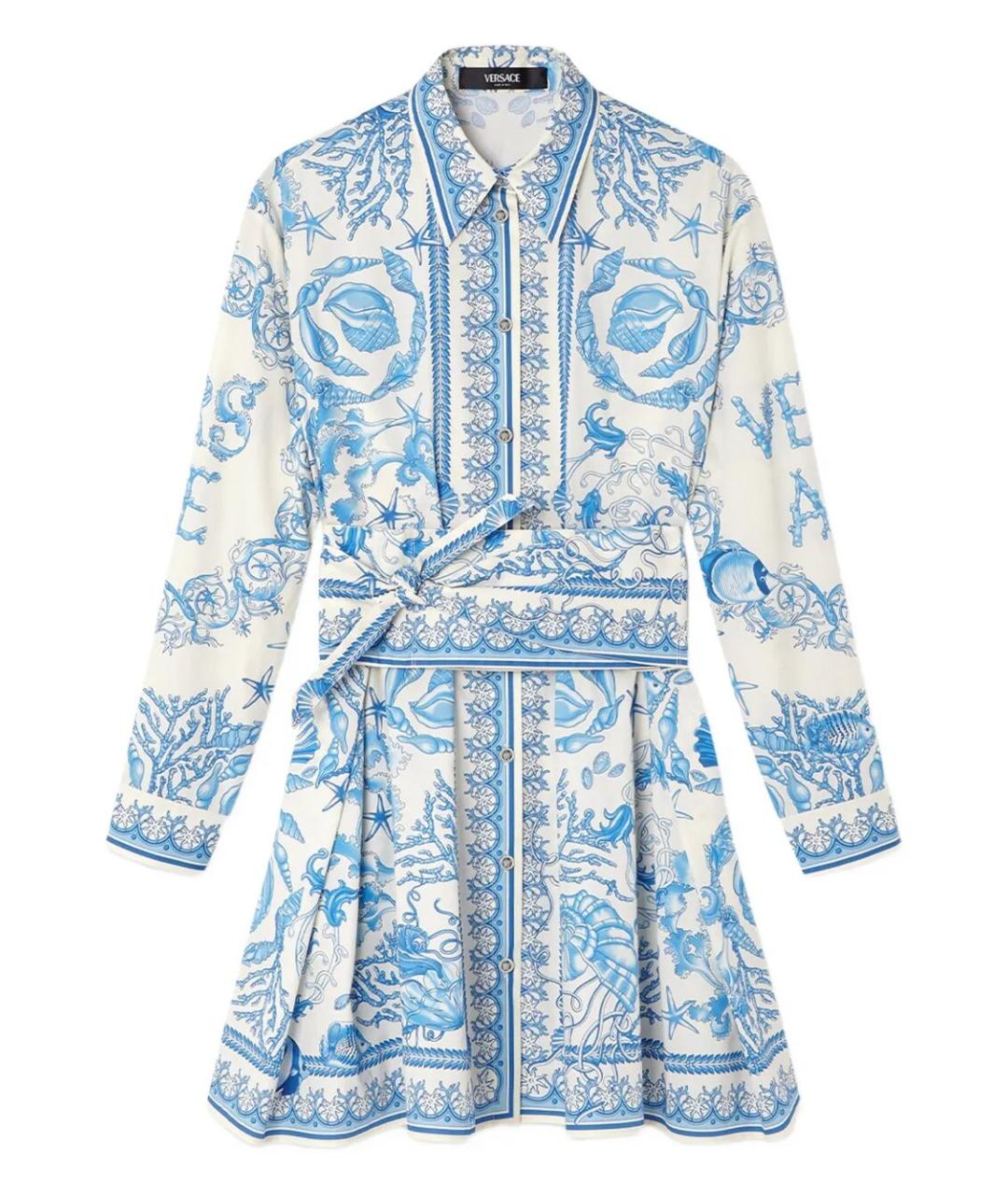 VERSACE Мульти хлопковое повседневное платье, фото 1