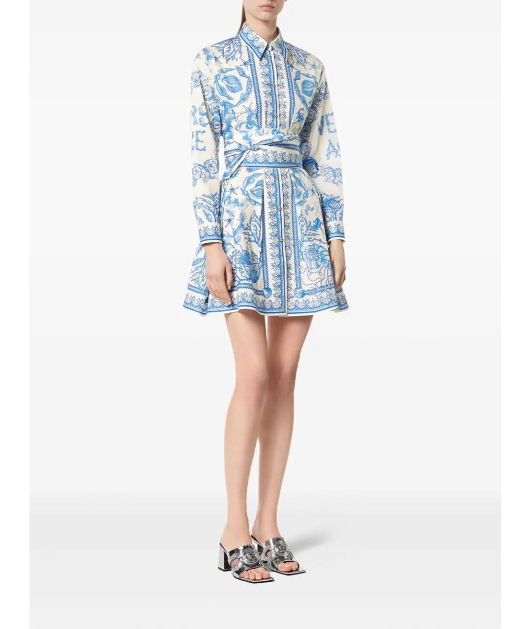 VERSACE Мульти хлопковое повседневное платье, фото 2