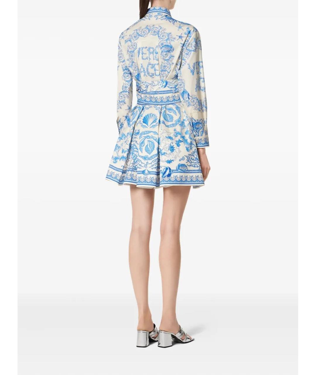 VERSACE Мульти хлопковое повседневное платье, фото 3