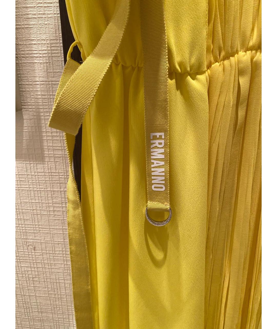 ERMANNO SCERVINO Желтое полиэстеровое повседневное платье, фото 4