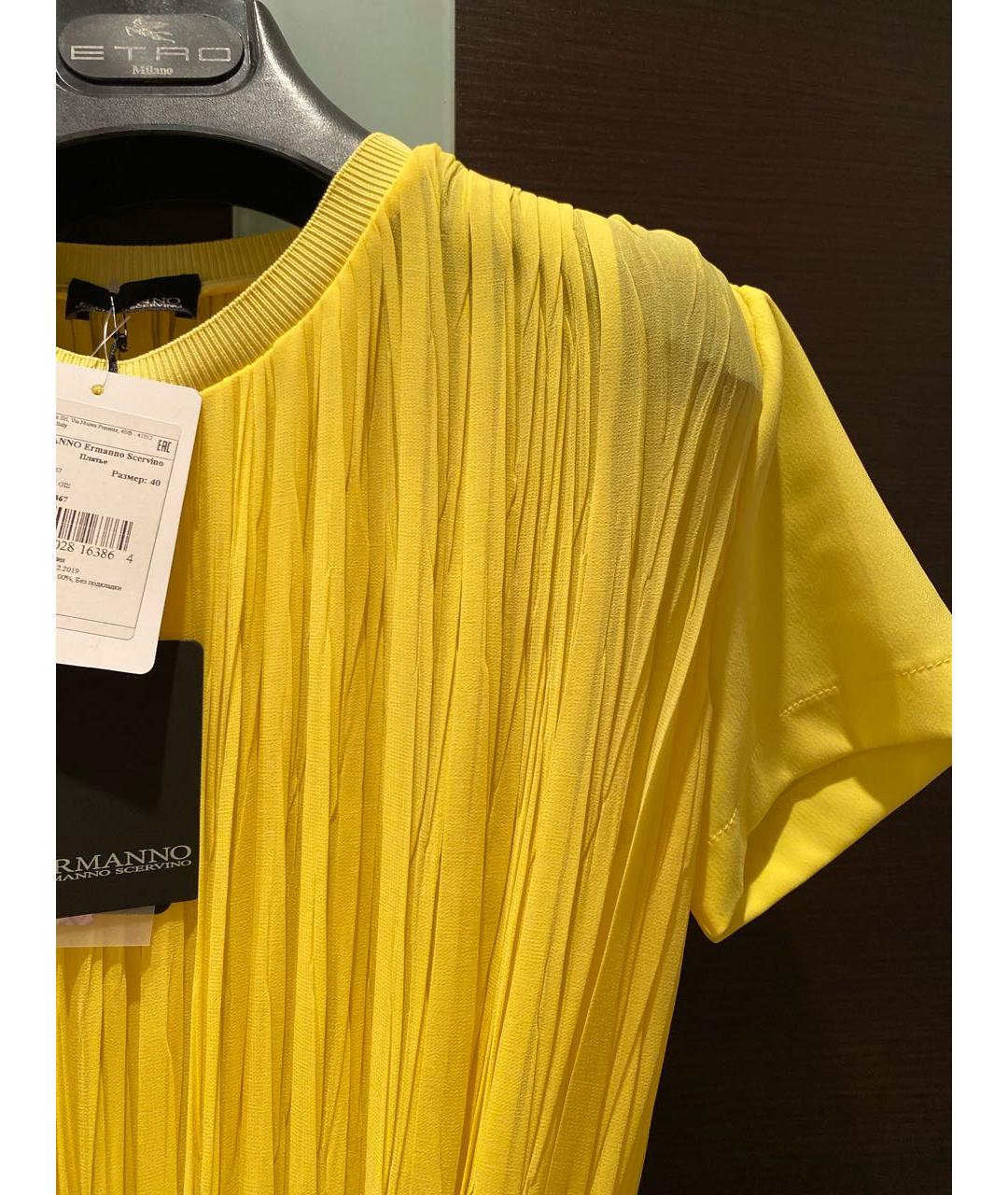 ERMANNO SCERVINO Желтое полиэстеровое повседневное платье, фото 3