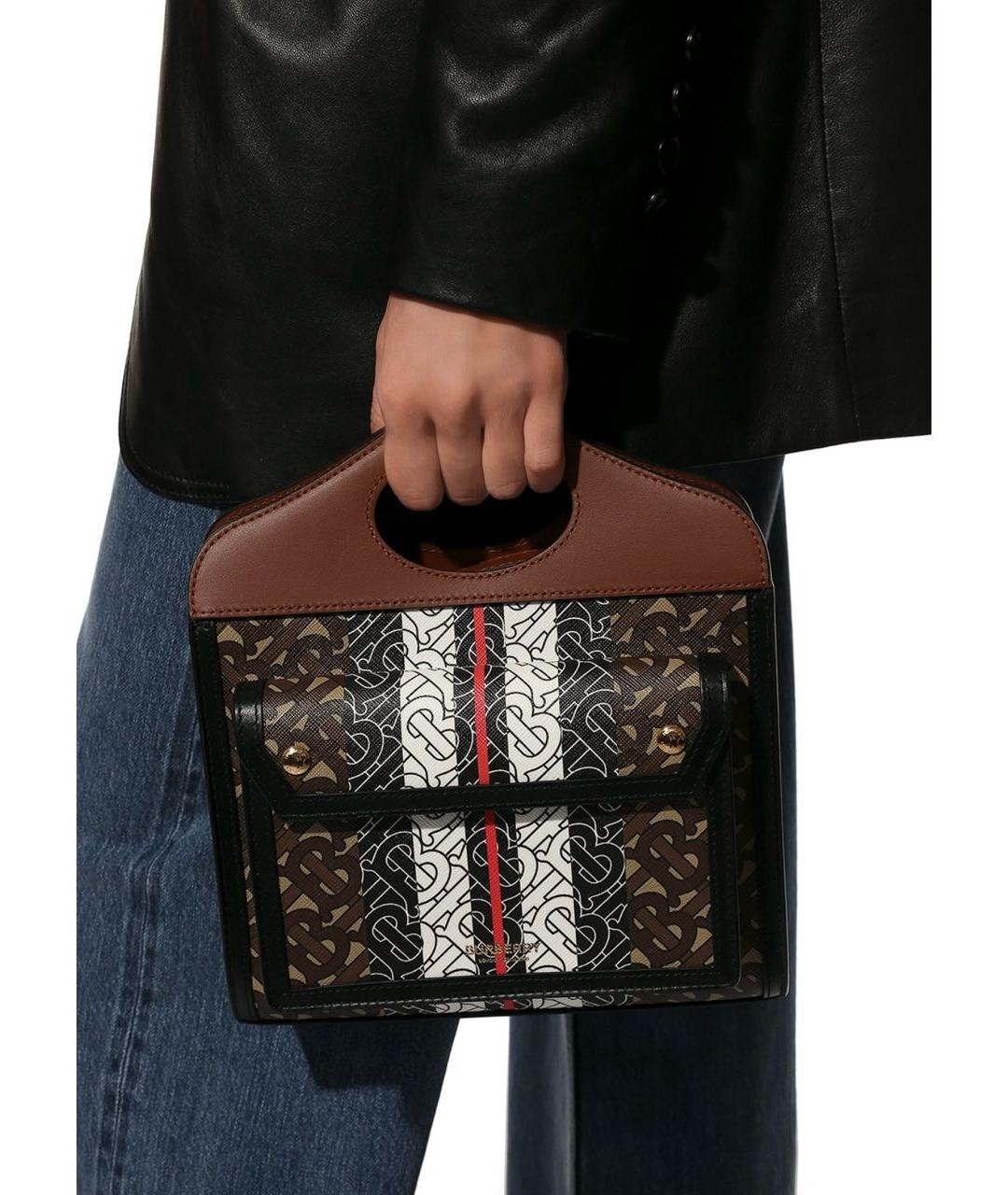 BURBERRY Коричневая сумка через плечо из искусственной кожи, фото 6