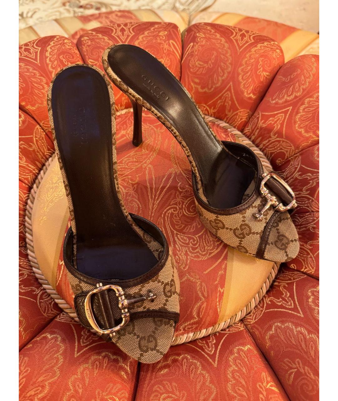 GUCCI Коричневые мюли, фото 2