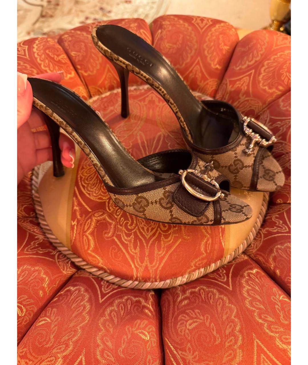 GUCCI Коричневые мюли, фото 3