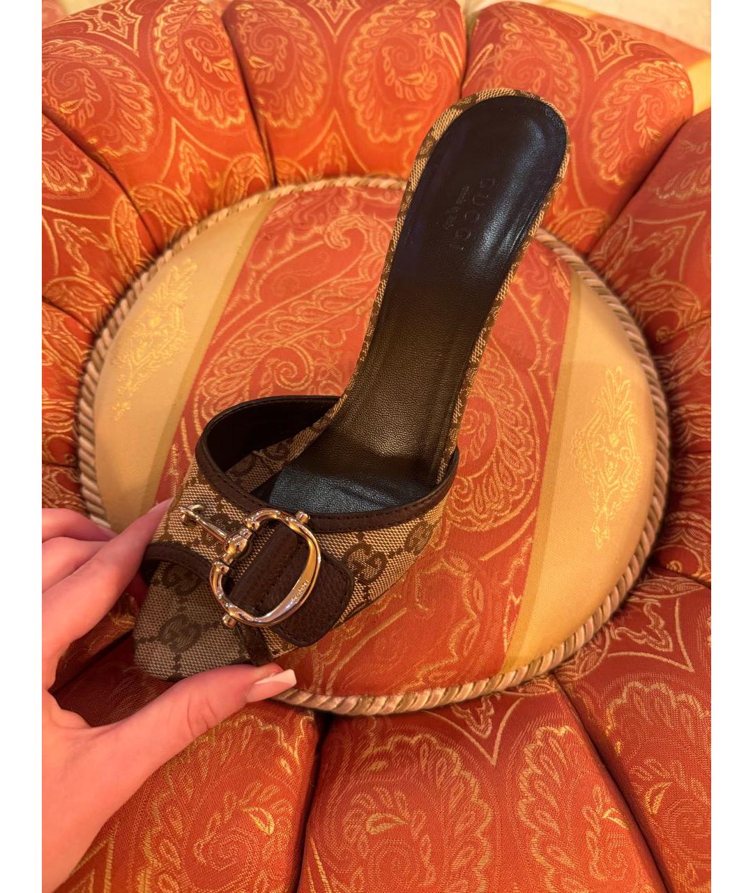 GUCCI Коричневые мюли, фото 4