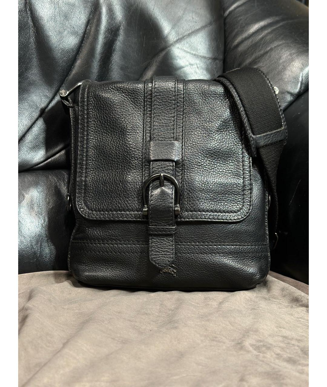 BURBERRY Черная кожаная сумка на плечо, фото 8