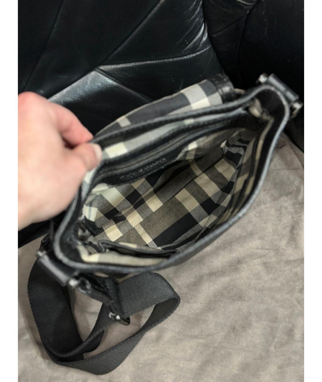 BURBERRY Черная кожаная сумка на плечо, фото 4
