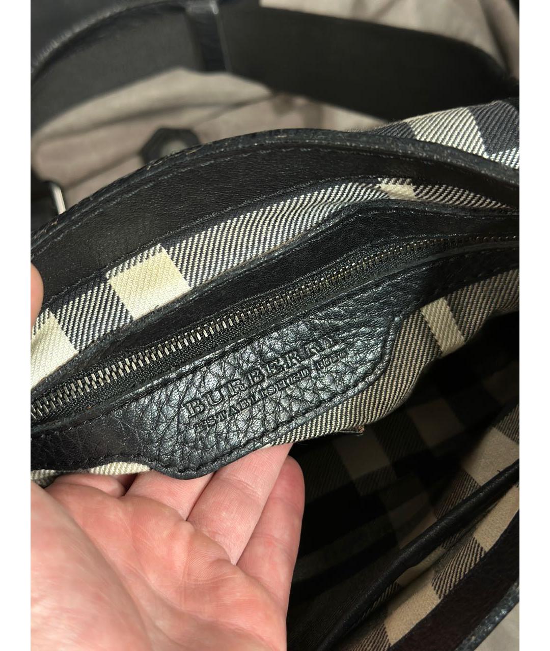 BURBERRY Черная кожаная сумка на плечо, фото 7