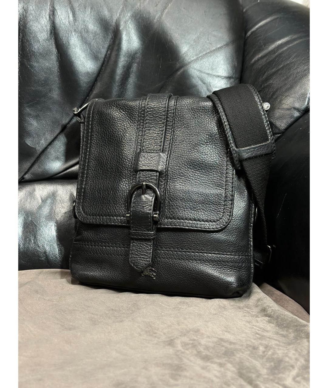 BURBERRY Черная кожаная сумка на плечо, фото 2