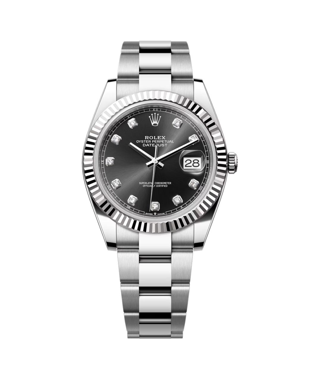 ROLEX Черные часы из белого золота, фото 1